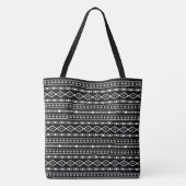 Aztec Shapes Patroon Grijs Wit Zwart Draagtas (Achterkant)