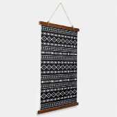 Aztec Shapes Patroon Grijs Wit Zwart Hangend Wandkleed (Gebogen)