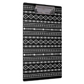 Aztec Shapes Patroon Grijs Wit Zwart Klembord (Rechts)