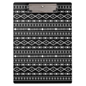 Aztec Shapes Patroon Grijs Wit Zwart Klembord (Voorkant)