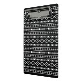 Aztec Shapes Patroon Grijs Wit Zwart Mini Klembord (Angled2)
