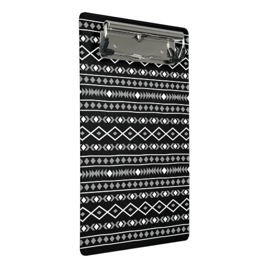 Aztec Shapes Patroon Grijs Wit Zwart Mini Klembord (Schuin)