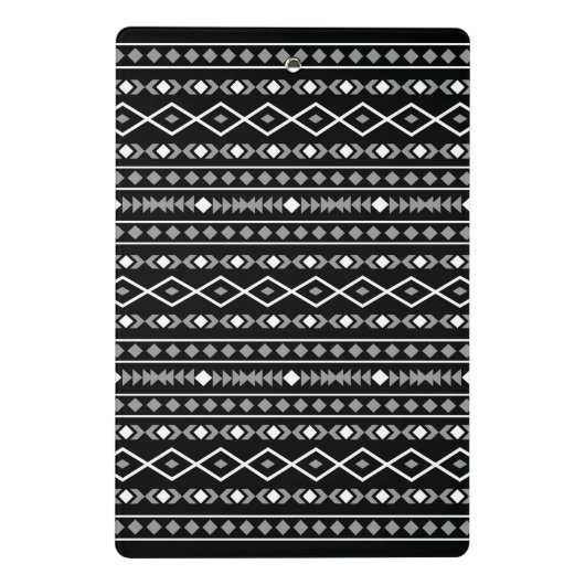 Aztec Shapes Patroon Grijs Wit Zwart Mini Klembord (Achterkant)
