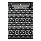 Aztec Shapes Patroon Grijs Wit Zwart Mini Klembord (Voorkant)