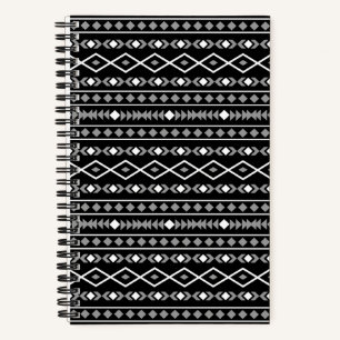 Aztec Shapes Patroon Grijs Wit Zwart Notitieboek
