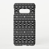Aztec Shapes Patroon Grijs Wit Zwart Samsung Galaxy Hoesje (Achterkant)