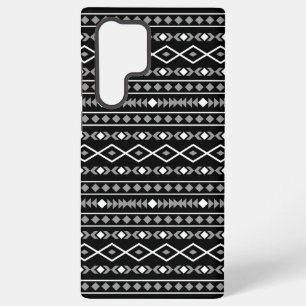 Aztec Shapes Patroon Grijs Wit Zwart Samsung Galaxy Hoesje