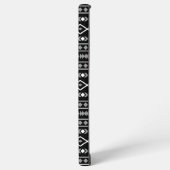 Aztec Shapes Patroon Grijs Wit Zwart Samsung Galaxy Hoesje (Linkerkant)