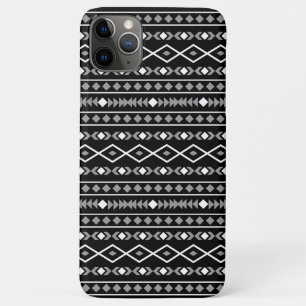Aztec Shapes Patroon Wit Grijs Zwart iPhone 11 Pro Max Hoesje