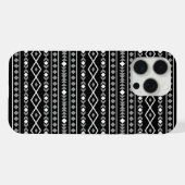 Aztec Shapes Patroon Wit Grijs Zwart iPhone Hoesje (Achterkant horizontaal)
