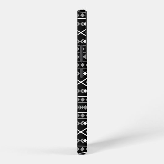 Aztec Shapes Patroon Wit Grijs Zwart Samsung Galaxy Hoesje (Rechterkant)