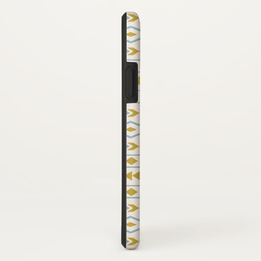 Aztec Shapes Pattern Blauwgroen Gold Cream Case-Mate iPhone Case (Achterkant / rechts)