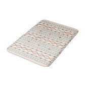 Aztec Shapes Pattern Rust Blauwgroen Cream Badmat (Gekanteld)
