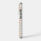 Aztec Shapes Pattern Rust Blauwgroen Cream iPhone Hoesje (Linkerkant)