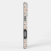 Aztec Shapes Pattern Rust Blauwgroen Cream iPhone Hoesje (Rechterkant)