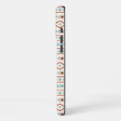 Aztec Shapes Pattern Rust Blauwgroen Cream iPhone Hoesje (Linkerkant)