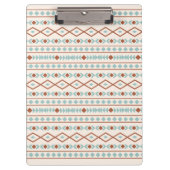 Aztec Shapes Pattern Rust Blauwgroen Cream Klembord (Voorkant)