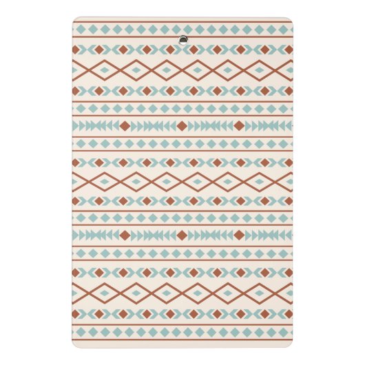 Aztec Shapes Pattern Rust Blauwgroen Cream Mini Klembord (Achterkant)