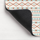 Aztec Shapes Pattern Rust Blauwgroen Cream Muismat (Hoek)