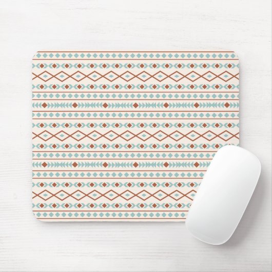 Aztec Shapes Pattern Rust Blauwgroen Cream Muismat (Met muis)