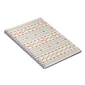 Aztec Shapes Pattern Rust Blauwgroen Cream Notitieboek (Rechterzijde)