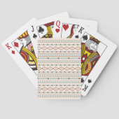 Aztec Shapes Pattern Rust Blauwgroen Cream Pokerkaarten (Achterkant)
