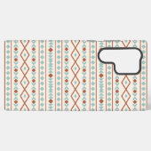 Aztec Shapes Pattern Rust Blauwgroen Cream Samsung Galaxy Hoesje (Achterkant horizontaal)