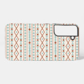 Aztec Shapes Pattern Rust Blauwgroen Cream Samsung Galaxy Hoesje (Achterkant horizontaal)