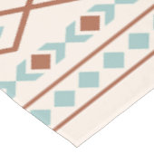 Aztec Shapes Pattern Rust Blauwgroen Cream Tafelkleed (Gekanteld)