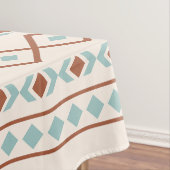 Aztec Shapes Pattern Rust Blauwgroen Cream Tafelkleed (Voorbeeld)