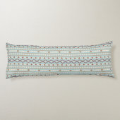Aztec Shapes Pattern Rusts Cream Blauwgroen-Blue Lichaamskussen (Achterkant)