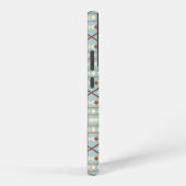 Aztec Shapes Pattern Rusts Cream Blauwgroen-Blue Samsung Galaxy Hoesje (Rechterkant)