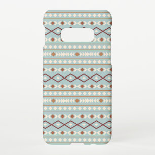 Aztec Shapes Pattern Rusts Cream Blauwgroen-Blue Samsung Galaxy S10E Hoesje