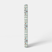 Aztec Shapes Pattern Rusts Cream Blauwgroen-Blue Samsung Galaxy Hoesje (Linkerkant)