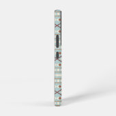 Aztec Shapes Pattern Rusts Cream Blauwgroen-Blue Samsung Galaxy Hoesje (Rechterkant)