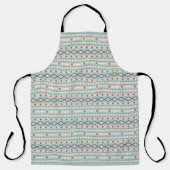 Aztec Shapes Pattern Rusts Cream Blauwgroen-Blue Schort (Voorkant)