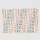 Aztec Shapes RPT Pattern Rust Blauwgroen Cream Golfhanddoek (Horizontaal)
