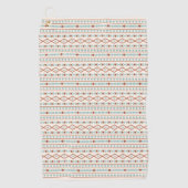 Aztec Shapes RPT Pattern Rust Blauwgroen Cream Golfhanddoek (Voorkant)