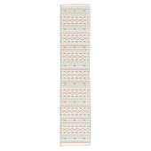 Aztec Shapes RPT Pattern Rust Blauwgroen Cream Korte Tafelloper (Voorkant)