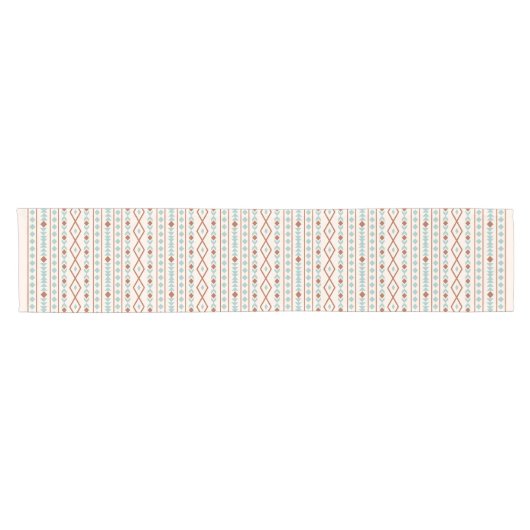 Aztec Shapes RPT Pattern Rust Blauwgroen Cream Korte Tafelloper (Horizontaal)