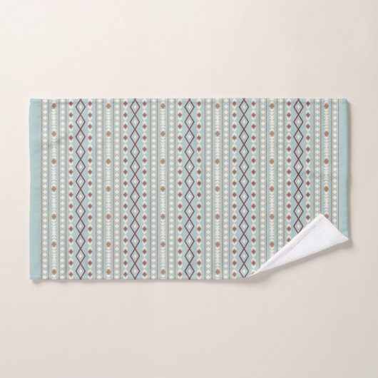Aztec Shapes RPT Pattern Rusts Cream Blauwgroen-Bl Bad Handdoek (Handdoek)