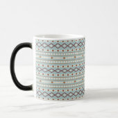 Aztec Shapes RPT Pattern Rusts Cream Blauwgroen-Bl Magische Mok (Links)