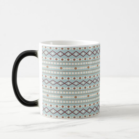 Aztec Shapes RPT Pattern Rusts Cream Blauwgroen-Bl Magische Mok (Links)