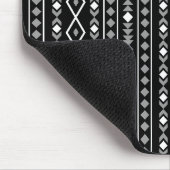 Aztec Shapes V Pattern Grijs Wit Zwart Muismat (Hoek)