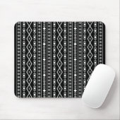 Aztec Shapes V Pattern Grijs Wit Zwart Muismat (Met muis)