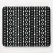 Aztec Shapes V Pattern Grijs Wit Zwart Muismat (Voorkant)