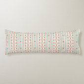 Aztec Shapes V Pattern Rust Blauwgroen Cream Lichaamskussen (Voorkant)