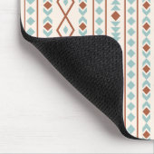 Aztec Shapes V Pattern Rust Blauwgroen Cream Muismat (Hoek)
