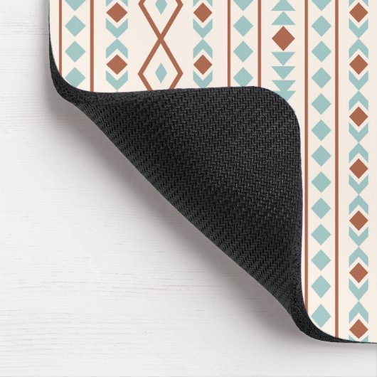 Aztec Shapes V Pattern Rust Blauwgroen Cream Muismat (Hoek)