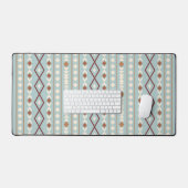 Aztec Shapes V Pattern Rusts Cream Blauwgroen-Blue Bureaumat (Keyboard & Muis)